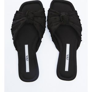 Zara flat knot fabric sandals